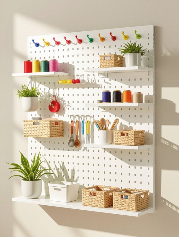 customizable closet pegboard organizer