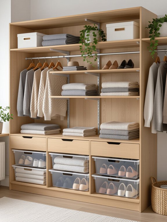 customizable open wardrobe system