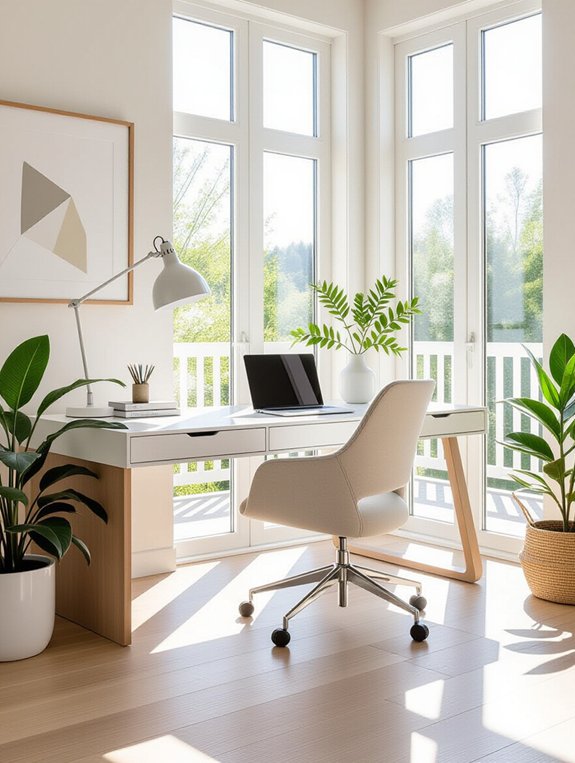 decluttered functional serene workspace