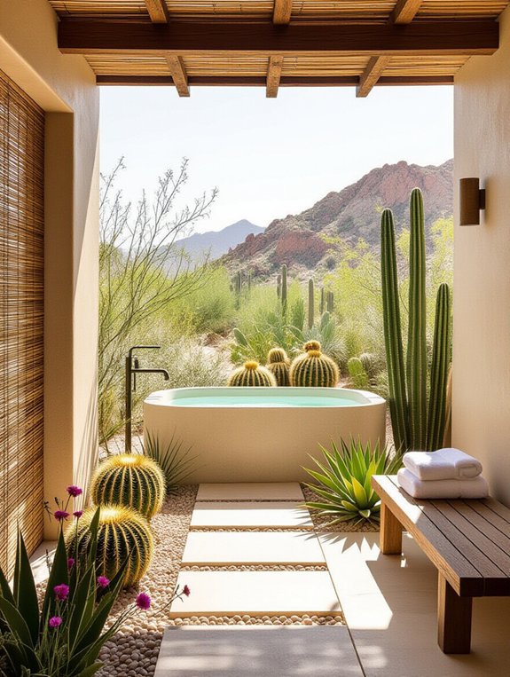 desert inspired outdoor wash space