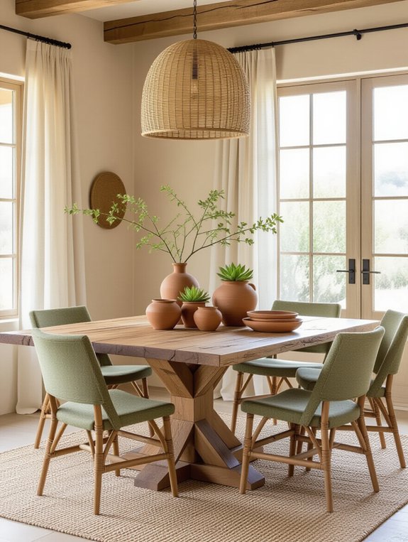 earthy dining room palette
