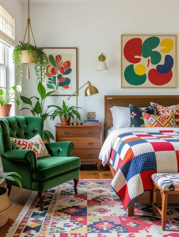 eclectic bedroom furniture mix