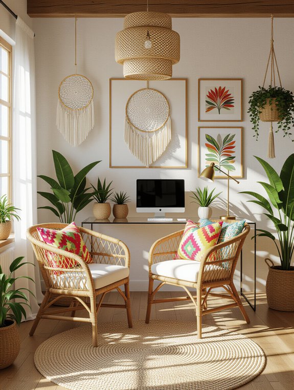 eclectic colorful personalized workspace