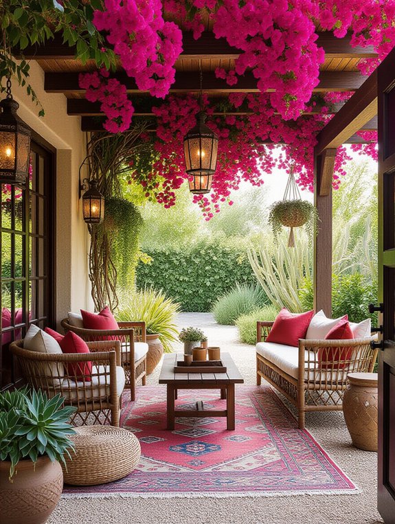 eclectic cozy outdoor retreat