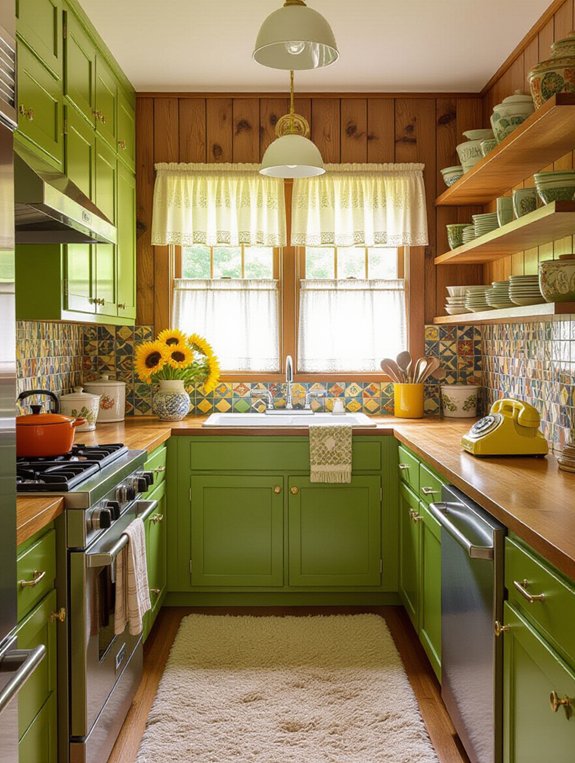 eclectic retro kitchen textures
