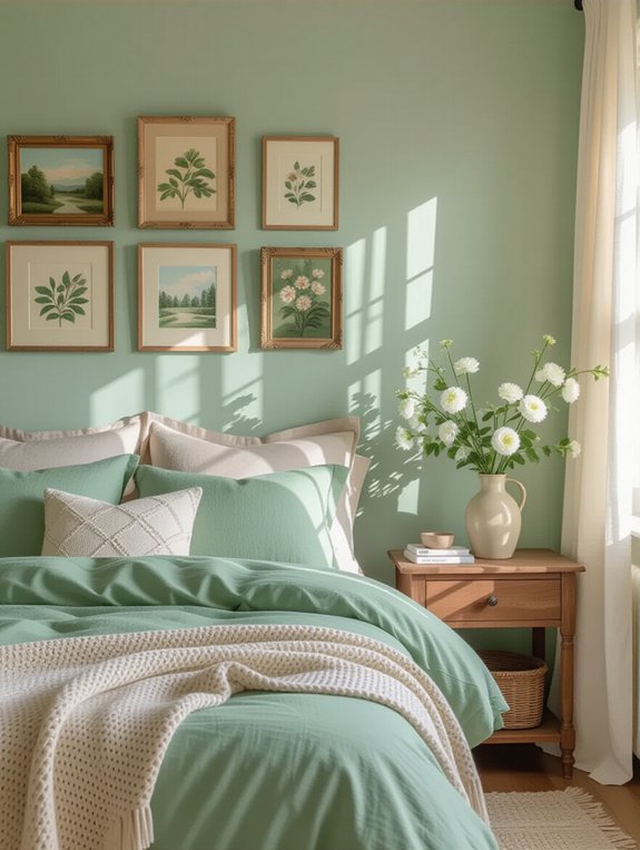 eclectic sage green display