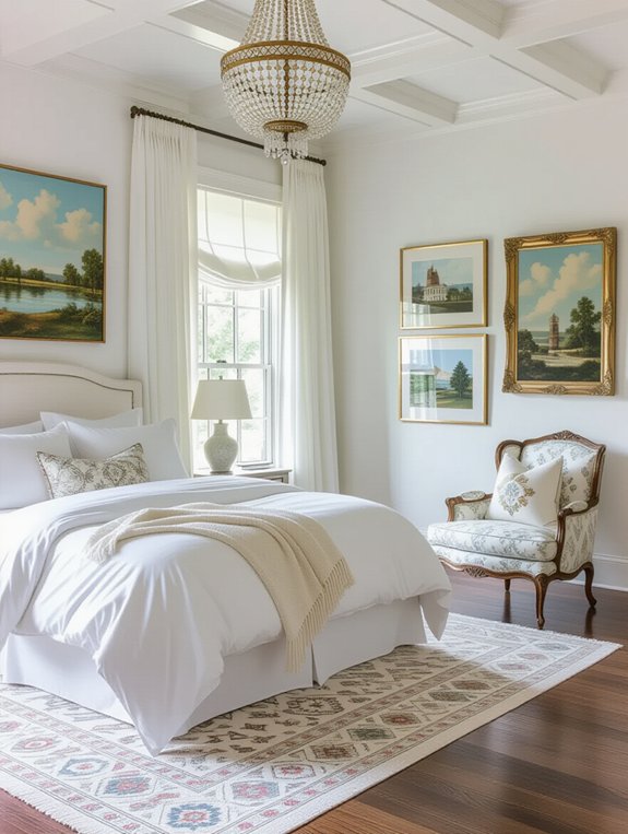 eclectic white bedroom design