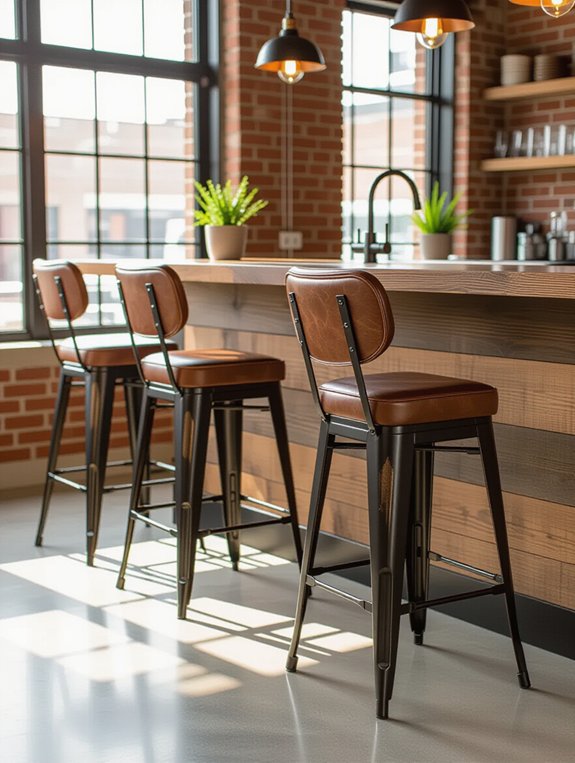 edgy minimalist kitchen seating
