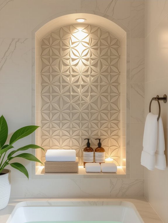 elegant bathroom tile inlay