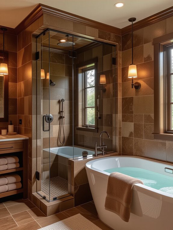 elegant brown shower enclosure