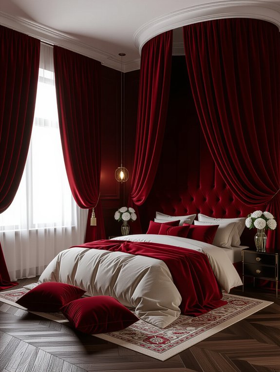elegant burgundy window treatments