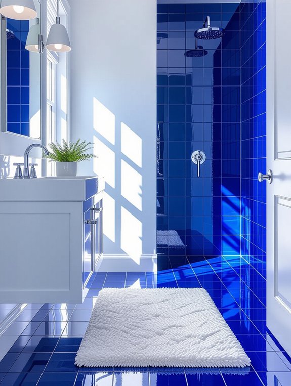 elegant cobalt blue tiles
