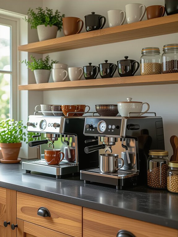 elegant coffee and tea station