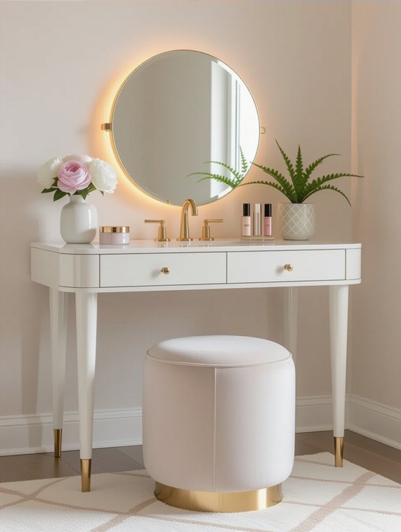 elegant compact corner vanity