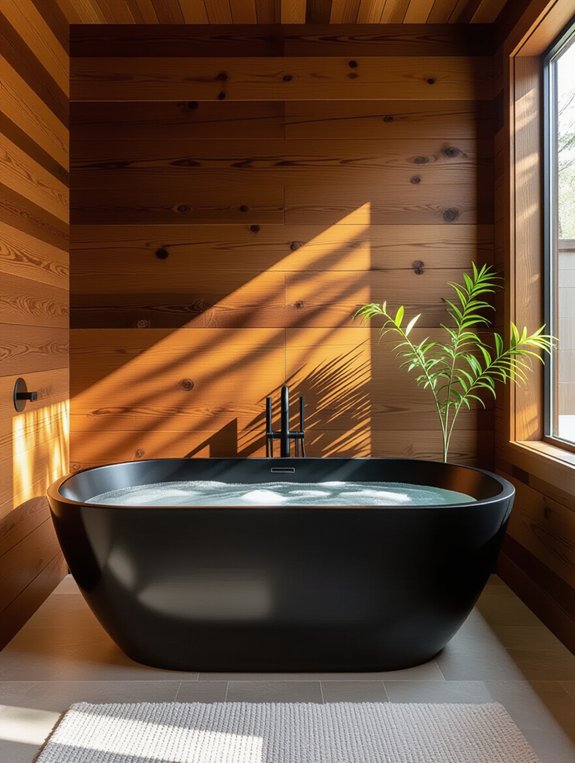 elegant contrast in bathrooms