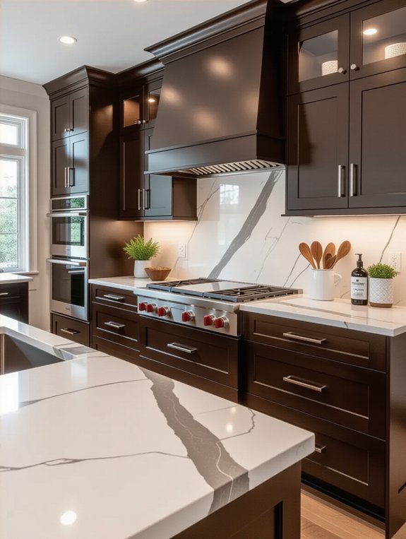 elegant contrast in kitchens