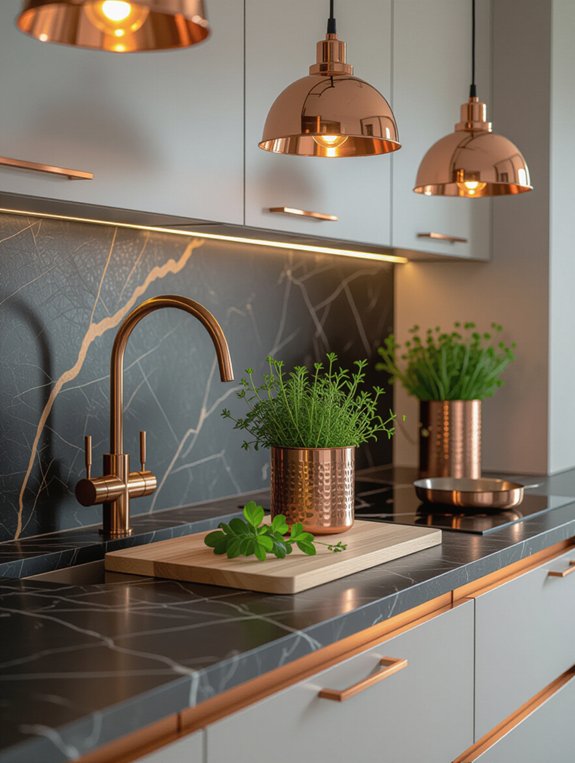 elegant copper kitchen accents