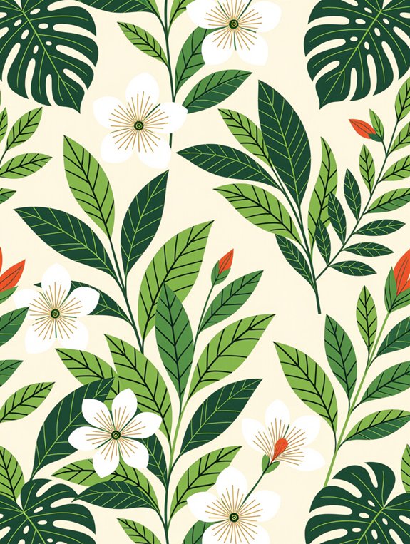 elegant geometric botanical designs