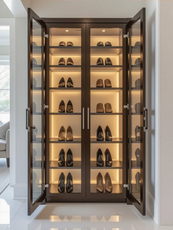 elegant glass shoe display