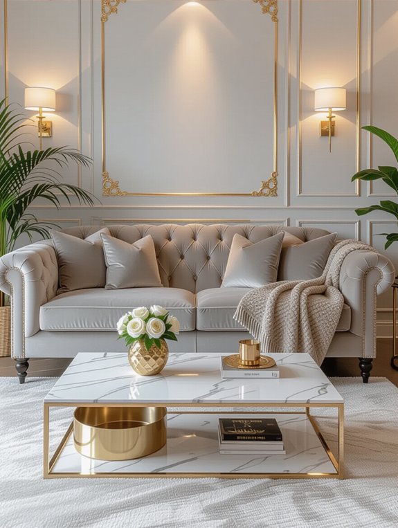 elegant grey sofa accents