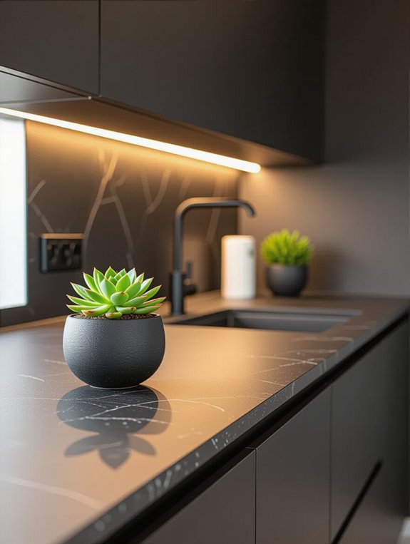 elegant minimalist black quartz