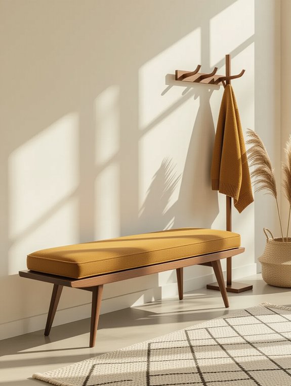 elegant minimalist entryway bench
