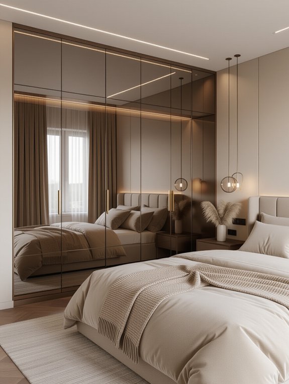 elegant mirrored wardrobe designs