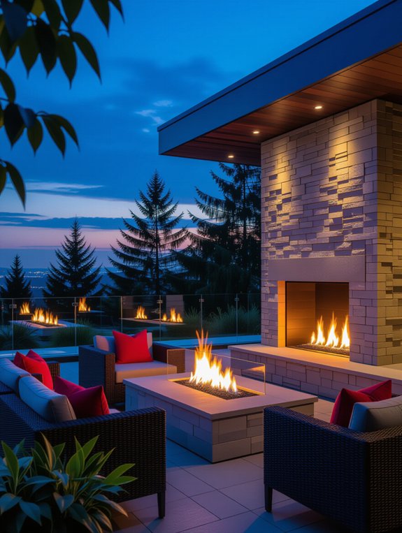 elegant outdoor fire feature