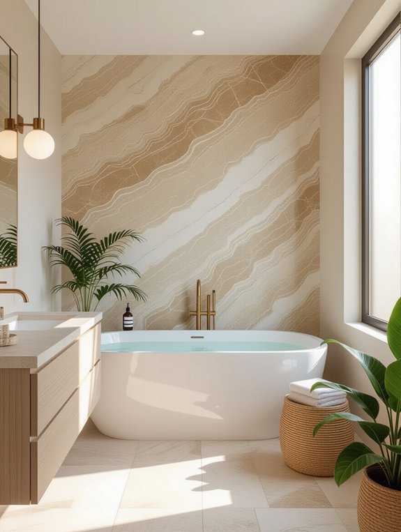 elegant travertine wall design