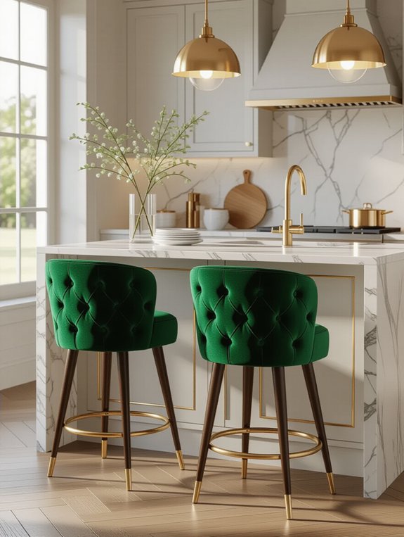 elegant tufted velvet stools