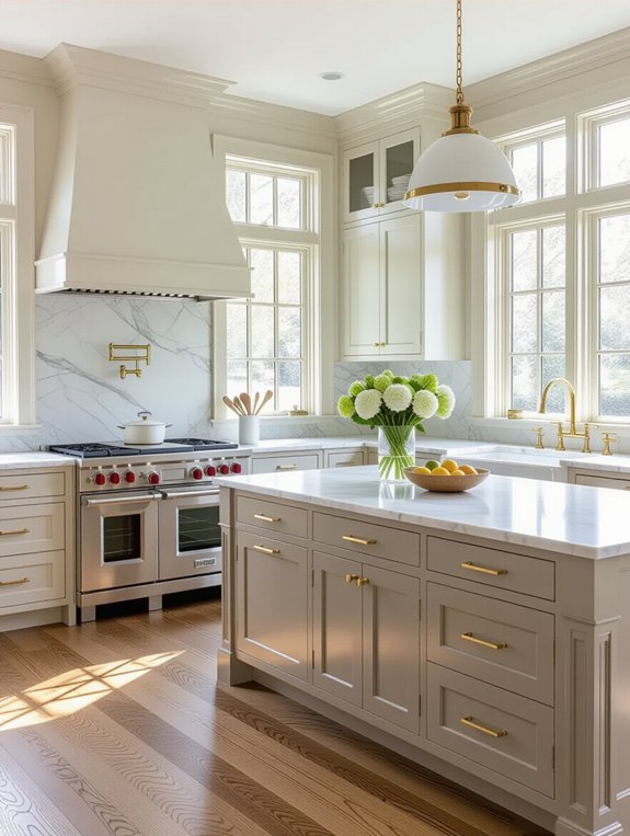 elegant two tone cabinetry design