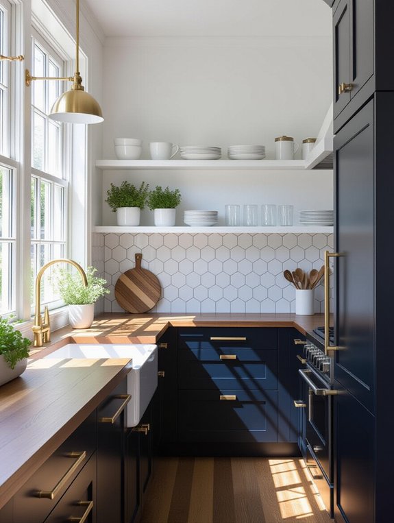 elegant two tone kitchen design