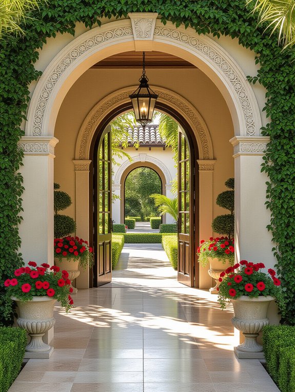 elegant welcoming outdoor entrance