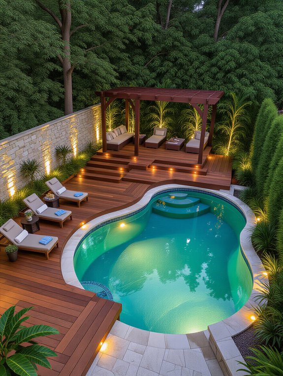 elevated outdoor multi tiered decks