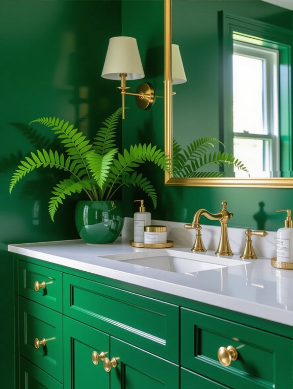 emerald elegance in bathrooms