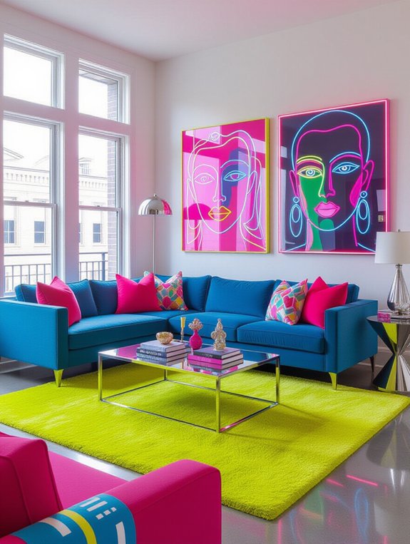 energizing vibrant neon decor