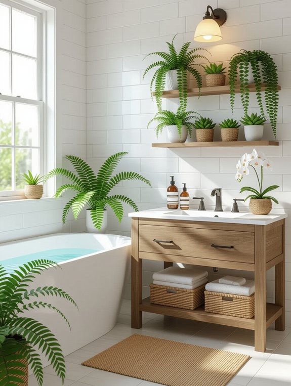 enhance bathroom with plants