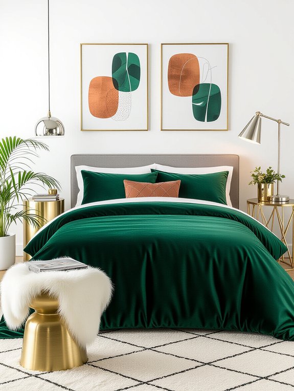 enhance bedroom with metallics