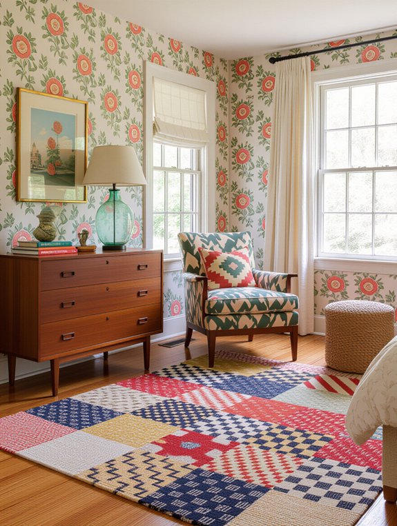 enhance bedroom with vintage rugs