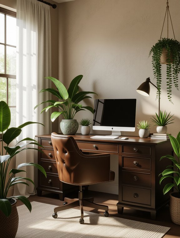 enhance workspace with plants