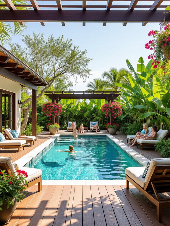 family friendly pool deck features