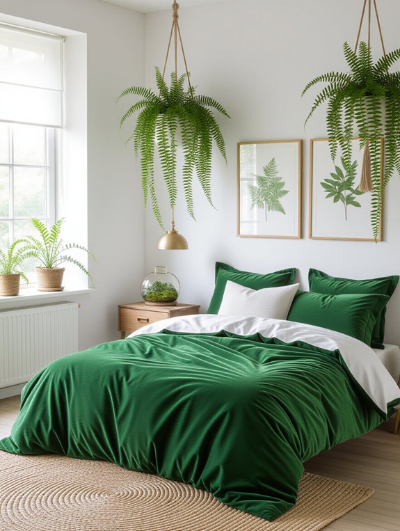 fern filled bedroom decor ideas