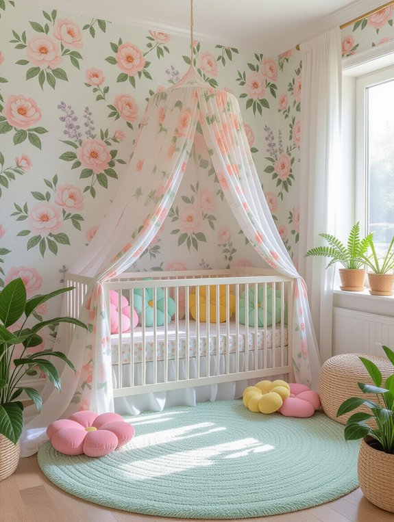 floral themed nursery design elements