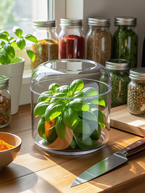 fresh herbs organized storage