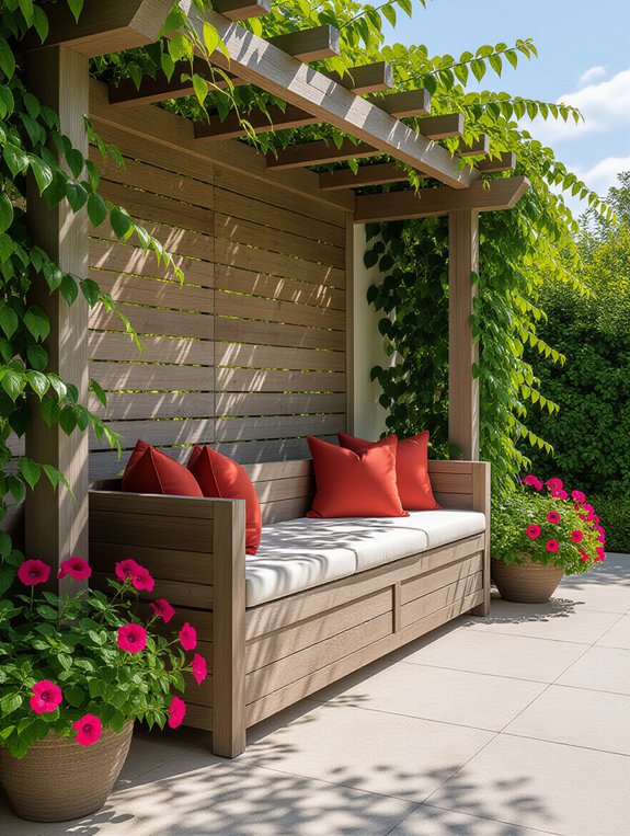 functional decorative planter benches