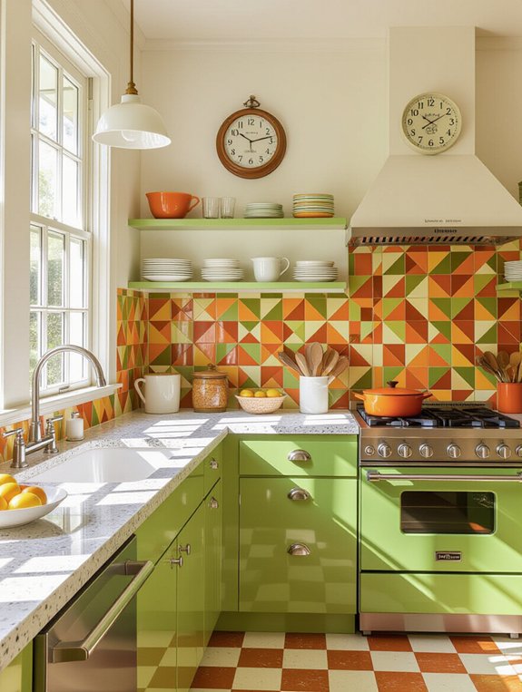 funky retro tile backsplashes