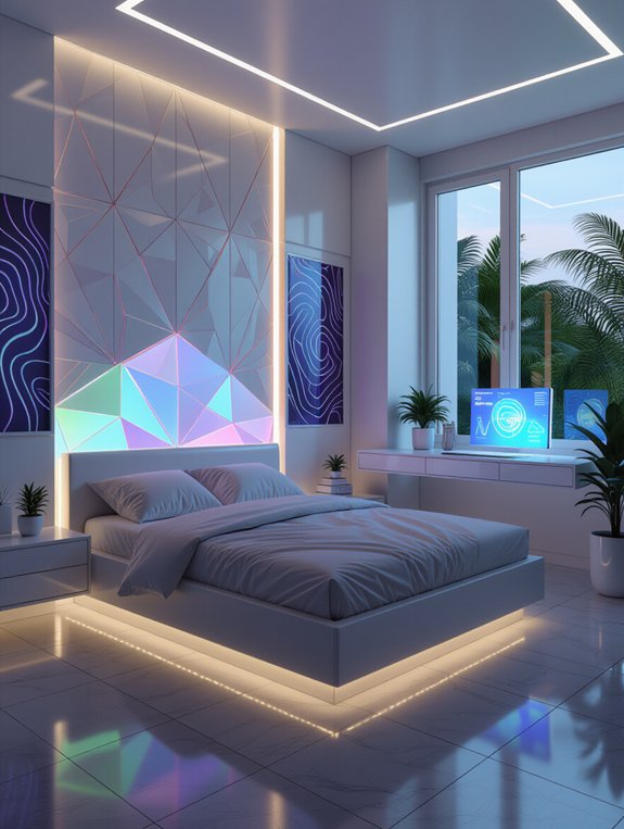 futuristic bedroom design elements
