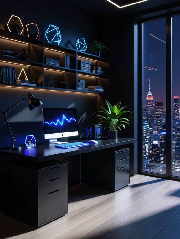 futuristic black and neon