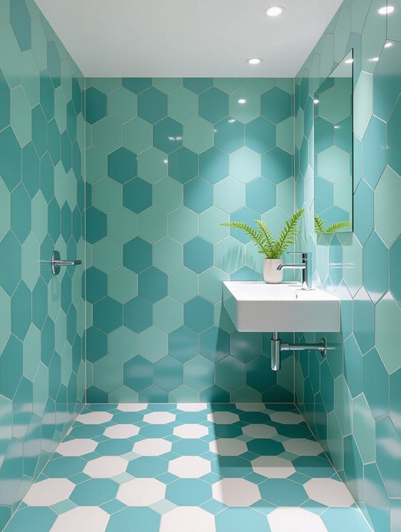 geometric patterns enhance bathrooms