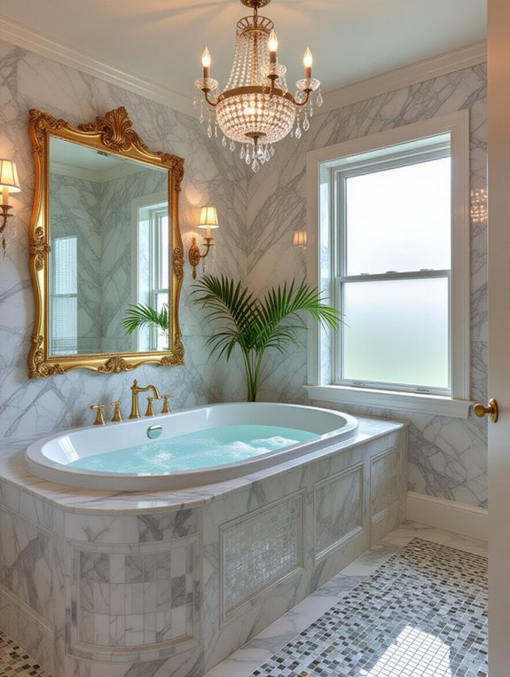 glamorous bathroom statement pieces